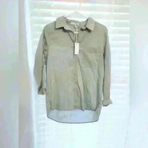 NWT BeCool women's button down mint green top, sz S, $25